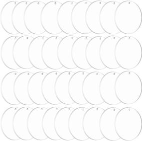 img 4 attached to 🔑 DIY Keychain Blanks 36PCS: 3 Inch Round Clear Acrylic Ornaments for Vinyl Projects, Name Plates, Wedding Favors & Christmas Ornaments