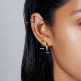 img 2 attached to 👂 Stylish and Hypoallergenic 925 Sterling Silver Small Gold Hoop Earrings: Perfect for Women, Girls, and Men