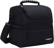 🥪 insulated lunch bag for adults - mier large cooler tote bag for men and women, double deck cooler (black) logo