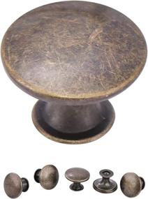 img 4 attached to 🔘 Pack of 6 Round Kitchen Cabinet Knobs Dresser Drawer Handles, Antique Brass, Complete with Screws, RJDJ 1.18-inch Diameter Hardware for Doors and Bathrooms