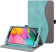 📱 fintie turquoise/brown case for samsung galaxy tab a 8.0 2019 (sm-t290/t295) - corner protection, multi-angle stand, pocket logo