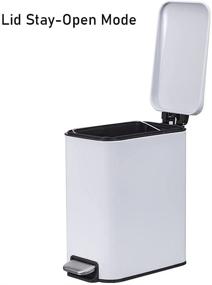 img 2 attached to YCTEC 1.3 Gallon Soft Close Trash Can with Lid: Compact Step Garbage Bin for Bathroom, Bedroom, and Office - Anti-Fingerprint Matte White Finish