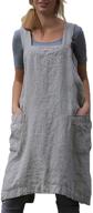 stylish cotton linen cross back pinafore apron for women: ideal for baking, cooking, gardening, and work logo