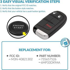 img 1 attached to Keyless2Go Replacement 3-Button Proximity Smart Key for Jeep Renegade M3N-40821302 735657526