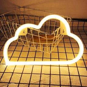 img 1 attached to Iceagle Cloud Neon Signs: Illuminating Wall Decor with USB/Battery Operated Warm 🌟 White Neon Lights for Bedroom, Christmas, Birthday Party, Living Room, Girls, and Kids Room