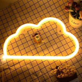 img 4 attached to Iceagle Cloud Neon Signs: Illuminating Wall Decor with USB/Battery Operated Warm 🌟 White Neon Lights for Bedroom, Christmas, Birthday Party, Living Room, Girls, and Kids Room