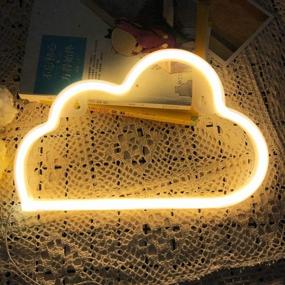 img 3 attached to Iceagle Cloud Neon Signs: Illuminating Wall Decor with USB/Battery Operated Warm 🌟 White Neon Lights for Bedroom, Christmas, Birthday Party, Living Room, Girls, and Kids Room