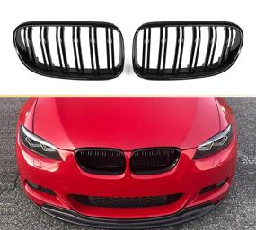 img 4 attached to 🏎️ E92 & E93 Glossy Black ABS Front Replacement Kidney Grill for BMW 3 Series, 2010-2013