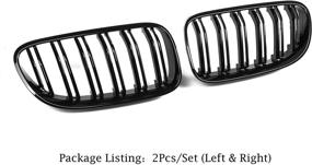 img 3 attached to 🏎️ E92 & E93 Glossy Black ABS Front Replacement Kidney Grill for BMW 3 Series, 2010-2013