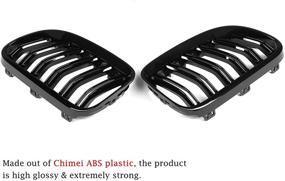 img 1 attached to 🏎️ E92 & E93 Glossy Black ABS Front Replacement Kidney Grill for BMW 3 Series, 2010-2013