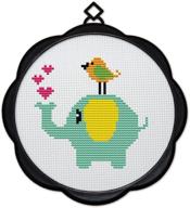 🧵 maydear embroidery starter kits – stamped cross stitch kits for beginners, diy embroidery – 11ct, 3 strands – birds and elephants design – size: 6.7 × 6.7 inch logo