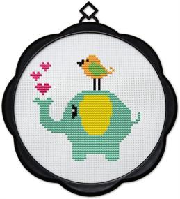 img 4 attached to 🧵 Maydear Embroidery Starter Kits – Stamped Cross Stitch Kits for Beginners, DIY Embroidery – 11CT, 3 Strands – Birds and Elephants Design – Size: 6.7 × 6.7 inch