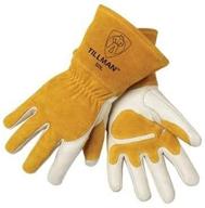 🧤 john tillman large welding gloves, 14&#34; with 4&#34; cuff, kevlar thread locking stitch, white/tan (til50l) logo