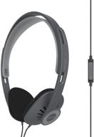 🎧 koss kph30ik on-ear headphones with in-line microphone, touch remote control, d-profile design | dark grey and black | wired 3.5mm plug logo