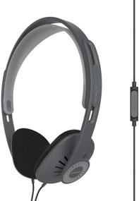 img 4 attached to 🎧 Koss KPH30iK On-Ear Headphones with In-Line Microphone, Touch Remote Control, D-Profile Design | Dark Grey and Black | Wired 3.5mm Plug