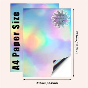img 3 attached to 🌟 Premium Printable A4 Holographic Sticker Paper - 20 Sheets, Quick-Drying, Glossy, Die-Cut Machine Compatible, Ideal for Scrapbooking, Self-Adhesive, Inkjet/Laser Printer Compatible