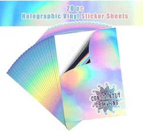 img 4 attached to 🌟 Premium Printable A4 Holographic Sticker Paper - 20 Sheets, Quick-Drying, Glossy, Die-Cut Machine Compatible, Ideal for Scrapbooking, Self-Adhesive, Inkjet/Laser Printer Compatible