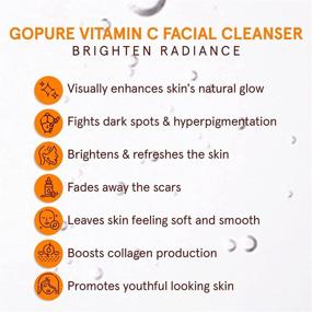 img 3 attached to 🍊 goPure Vitamin C Facial Cleanser - Face Wash for All Skin Types - Acne Face Wash, Enhances Skin Brightness and Smoothness - Gentle Face Cleanser Restores Youthful Skin for Women and Men - 6oz