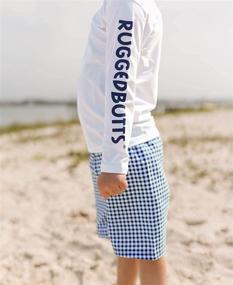 img 2 attached to 🩳 Gingham Trunks Boys' Swimwear - RuggedButts Baby Toddler Clothing