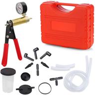 🔧 breakthrough brake bleeder kit: 2-in-1 handheld vacuum pump test set for auto, car, truck, motorcycle - gauge equipped vacuum pump tester with adapters, protective case - brake bleeding system logo