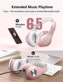 img 3 attached to 🎧 Bluetooth наушники 65 часов, Bluetooth 5.0 надушные наушники с звуком HiFi, встроенным микрофоном, памятью-белковыми амбушюрами, беспроводными проводными гарнитурой для дома, офиса, онлайн классов, телефона, телевизора