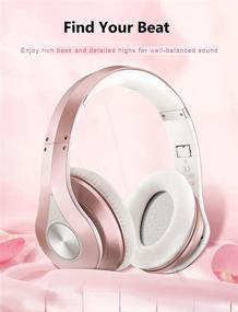 img 2 attached to 🎧 Bluetooth наушники 65 часов, Bluetooth 5.0 надушные наушники с звуком HiFi, встроенным микрофоном, памятью-белковыми амбушюрами, беспроводными проводными гарнитурой для дома, офиса, онлайн классов, телефона, телевизора