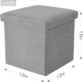 img 1 attached to 🪑 ANMINY Gray Cotton Linen Foldable Storage Ottoman Cube - 12 x 12 x 12 Inches, Solid Color, Foot Rest Stool with Memory Foam Padded Seat