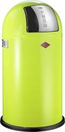 🗑️ wesco pushboy waste bin steel lime green 40 x 75.5cm 50 litre: green steel container for efficient waste disposal logo