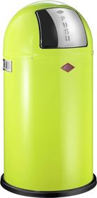 img 4 attached to 🗑️ WESCO Pushboy Waste Bin Steel Lime Green 40 x 75.5cm 50 Litre: Green Steel Container for Efficient Waste Disposal