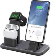 beacoo 3 in 1 charging stand: compatible with iwatch series 6/5/4/3/2/1, airpods pro 1/2 and iphone series 12/11/se 2020/xs/xs max/xr/x/8 plus/7 plus/6s plus (charger & cables required) logo