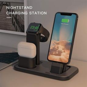 img 1 attached to BEACOO 3 in 1 Charging Stand: Compatible with iWatch Series 6/5/4/3/2/1, AirPods Pro 1/2 and iPhone Series 12/11/SE 2020/XS/XS Max/XR/X/8 Plus/7 Plus/6S Plus (Charger & Cables Required)