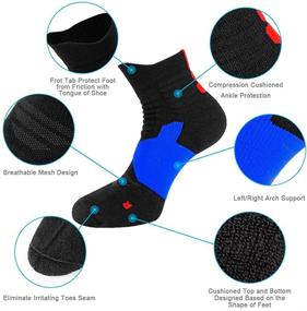 img 3 attached to 🧦 Cushioned Anti-Blister Ankle Compression Basketball Socks for Men by Toes&Feet