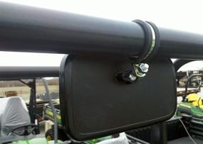 img 4 attached to 🔍 UTV Rear View Mirror Compatible with Polaris and John Deere Models featuring Round ROLL Bars