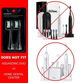 img 1 attached to AquaSonic Black Series Replacement Brush Heads 2-Pack - Optimal Electric Toothbrush Refill Heads