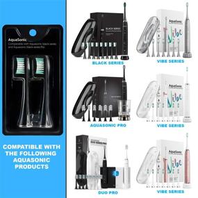 img 2 attached to AquaSonic Black Series Replacement Brush Heads 2-Pack - Optimal Electric Toothbrush Refill Heads