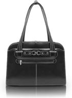 👜 mcklein w series oak grove 15-inch leather fly-through checkpoint-friendly laptop briefcase for ladies - black (96635) logo