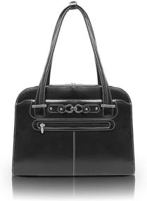 img 2 attached to 👜 Mcklein W Series Oak Grove 15-inch Leather Fly-Through Checkpoint-Friendly Laptop Briefcase for Ladies - Black (96635)