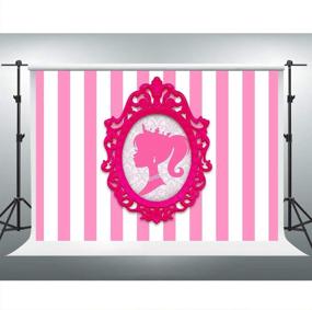 img 4 attached to 🎀 Pink and White Striped Doll Head Photo Frame: Glamour Girl Photography Background for Party Decor, 7x5ft, Photo Booth Banner for Cake Table Supplies: LSVV1009