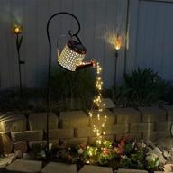 🌼 xuef garden solar powered watering can shower light with star lights led string fairy lights for outdoor home path patio yard lawn, white логотип