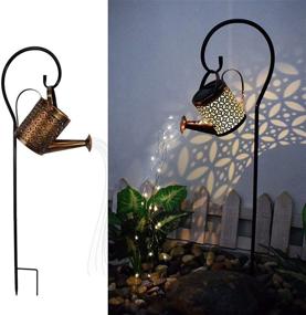 img 1 attached to 🌼 XUEF Garden Solar Powered Watering Can Shower Light with Star Lights LED String Fairy Lights for Outdoor Home Path Patio Yard Lawn, White