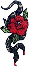 img 4 attached to The Dual-Headed Serpent and Floral Patch Embroidered 🐍 Applique Badge - Iron On or Sew On Emblem