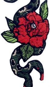 img 3 attached to The Dual-Headed Serpent and Floral Patch Embroidered 🐍 Applique Badge - Iron On or Sew On Emblem