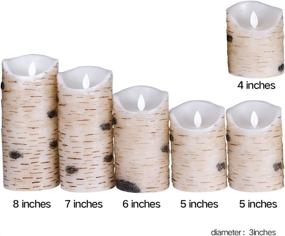 img 3 attached to 🕯️ Set of 6 Real Birch Bark Wax Flameless LED Candles with Flickering Light, Timer, and 10-Key Remote Control - Perfect for Wedding, Votive, Yoga, and Decoration