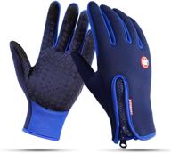 ytuomzi winter gloves: touch screen, warm & windproof for cold weather cycling, driving - thermal mittens with non-slip silicone gel & adjustable full finger telefingers logo