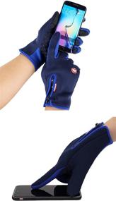 img 1 attached to Ytuomzi Winter Gloves: Touch Screen, Warm & Windproof for Cold Weather Cycling, Driving - Thermal Mittens with Non-Slip Silicone Gel & Adjustable Full Finger Telefingers