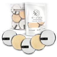 🌿 e-z face reusable makeup remover pads - two tone micro-fiber pads for all skin types - pack of 5 super soft washable pads for chemical free cleansing & laundry - including a convenient bag logo
