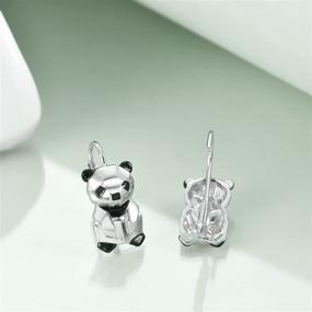 img 1 attached to 🎁 Sterling Silver Small Hoop Earrings: Adorable Origami Animal Cat/Unicorn/Dinosaur/Panda/Sloth/Elephant/Rabbit Leverback Dangle Jewelry - Perfect Gifts