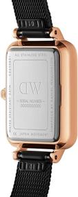 img 2 attached to Часы Daniel Wellington Quadro Ashfield с матовым черным металлическим браслетом - 20x26 мм