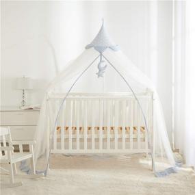 img 4 attached to 🦟 Blue Xiaobaxi Mosquito Net for Baby Kids Infant Toddler Beds Canopy - Hanging Crib Netting Play Tent