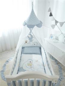 img 2 attached to 🦟 Blue Xiaobaxi Mosquito Net for Baby Kids Infant Toddler Beds Canopy - Hanging Crib Netting Play Tent